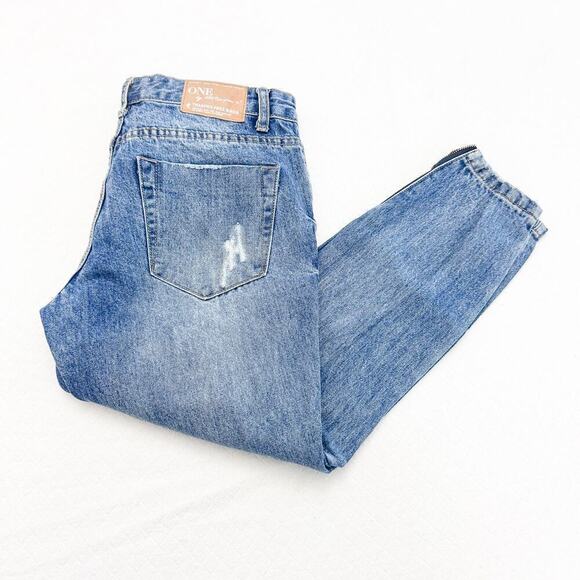 One by One Teaspon Thrashed Free Birds Low Waist Denim Jeans Size 25 - Picture 11 of 11